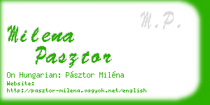 milena pasztor business card