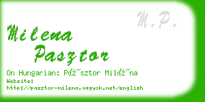 milena pasztor business card